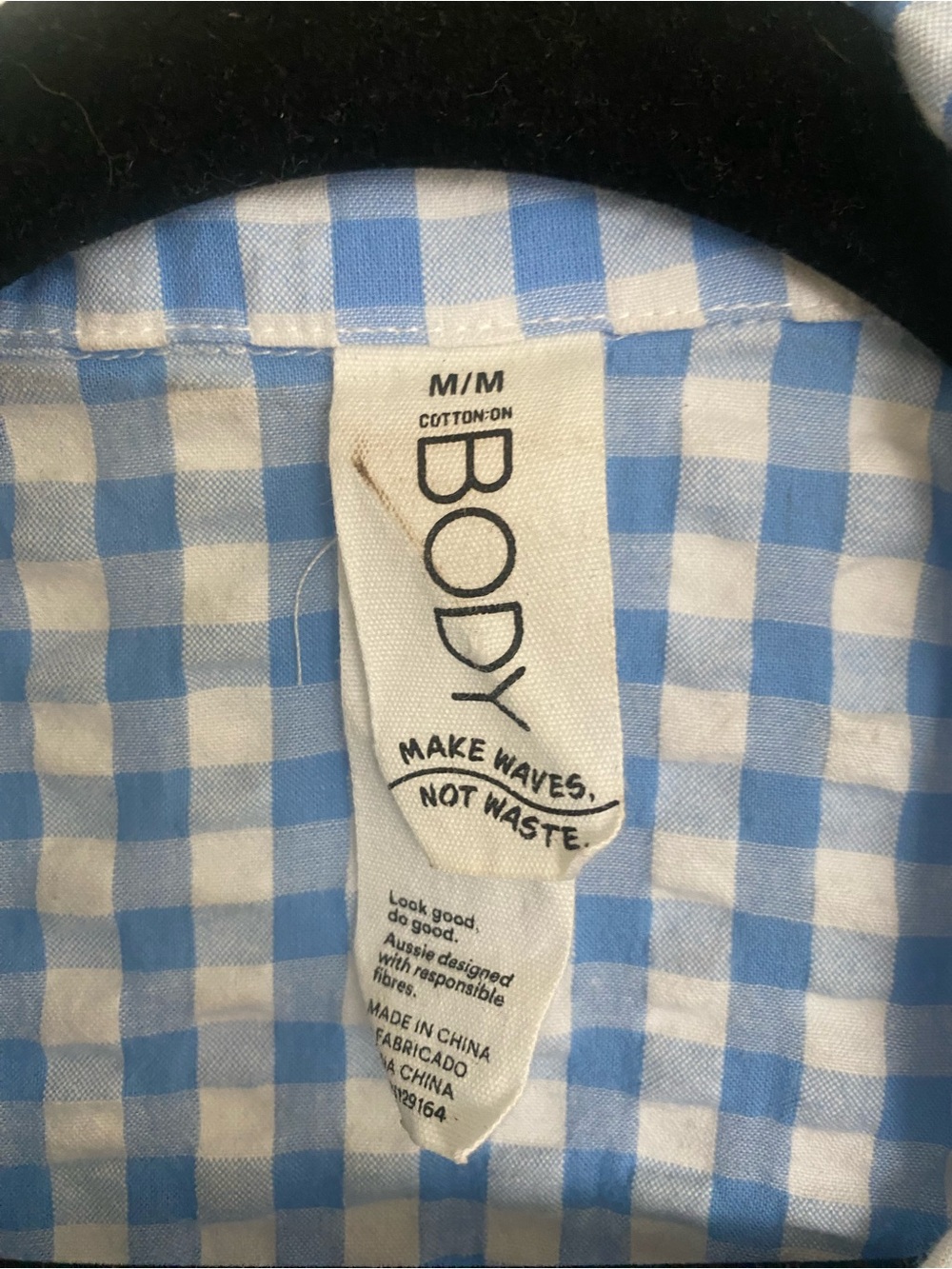 Cotton On 100% cotton Blue Gingham Short-Sleeve Shirt - Casual Summer Style - Picture 2 of 5
